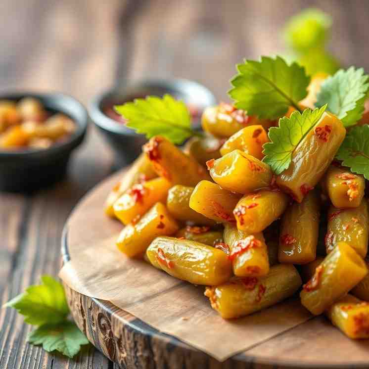 Crispy Pickles with Grape Leaves